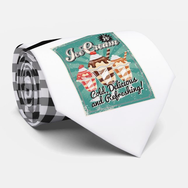 Retro Ice Cream Necktie (Rolled)