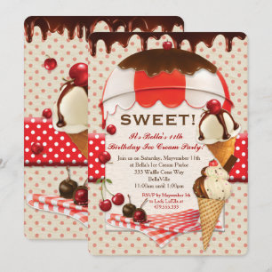 Retro Ice Cream Party Invitation