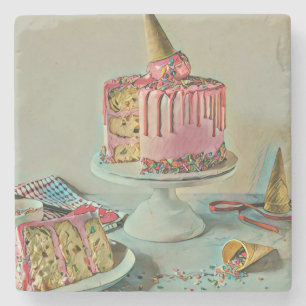 Retro ice cream popsicle stone coaster