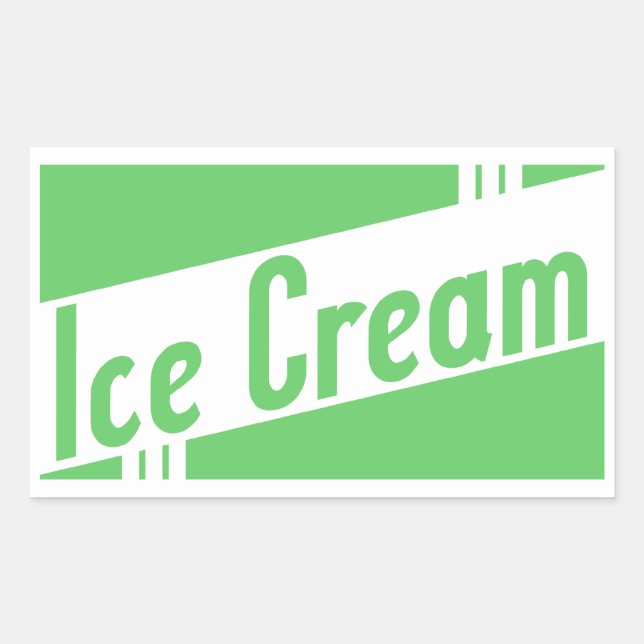retro ice cream rectangular sticker (Front)