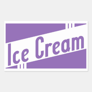 retro ice cream rectangular sticker