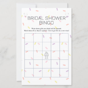 Retro Ice Cream Sundae Bridal Shower Bingo game