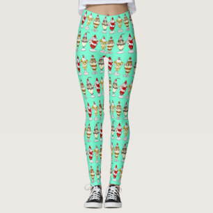 Retro Ice Cream Sundaes  Leggings