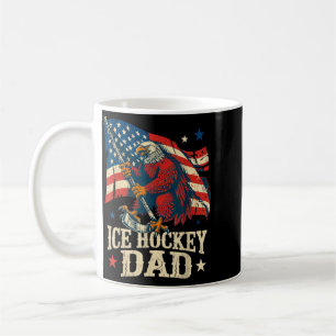 Retro Ice Hockey Aamerican Flag Ice Hockey Dad Coffee Mug
