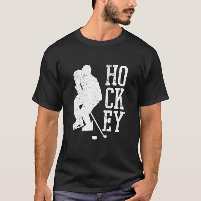 Retro Ice Hockey Player Expert Coach Sports  Graph T-Shirt (Front)