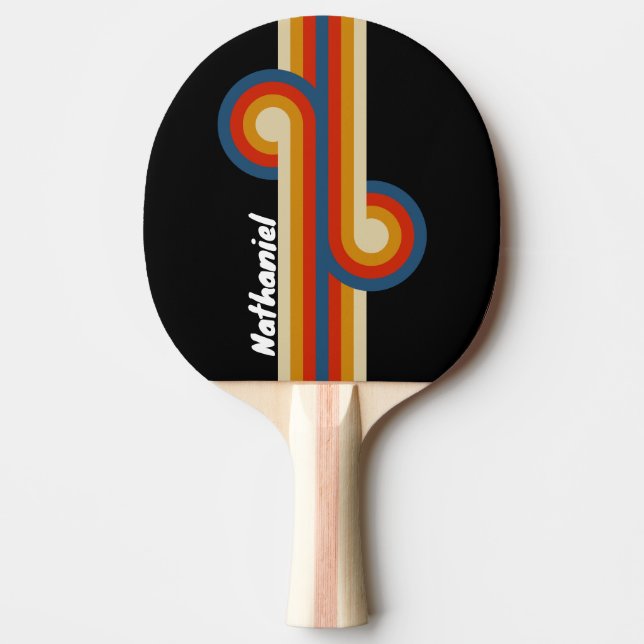 Retro Ice Rainbow Loop with Name Ping Pong Paddle (Front)