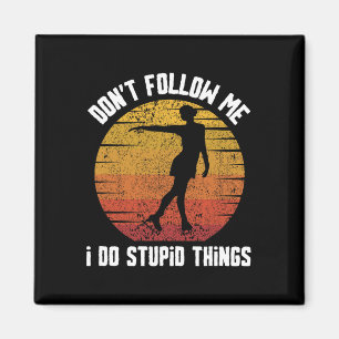Retro Ice Skating Winter Sports Ski Skate Don't Fo Magnet