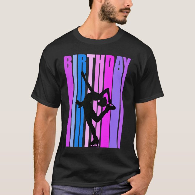 Retro Ice Skating Womens Birthday Ice Skates Danci T-Shirt (Front)