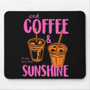 Retro Iced Coffee and Sunshine Coffee Lover Summer Mouse Pad