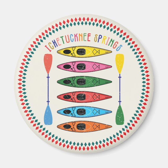Retro Ichetucknee Springs Kayaking Magnet (Front)
