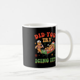 Retro ICU Nurse Christmas Gingerbread Did You Try Coffee Mug