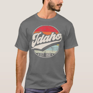 Retro Idaho Home State ID Cool 70s Style Sunset T-Shirt