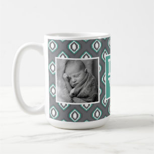 Retro Ikat Tribal Pattern LOVE with Photos Coffee Mug