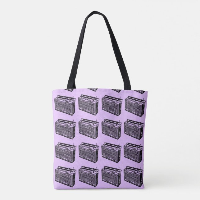 Retro Illustration Radio Tote bag (Back)