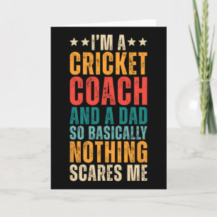 Retro I'm A Cricket Coach And Dad Funny Sarcastic Card