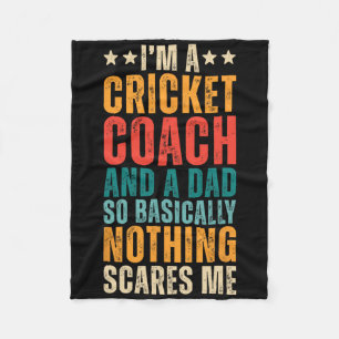 Retro I'm A Cricket Coach And Dad Funny Sarcastic Fleece Blanket