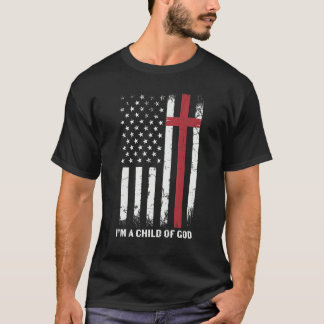 Retro I'm Child Of God Bible Verse American Flag C T-Shirt