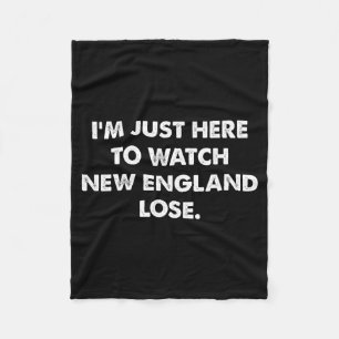 Retro i'm here to watch new england lose funny tee fleece blanket