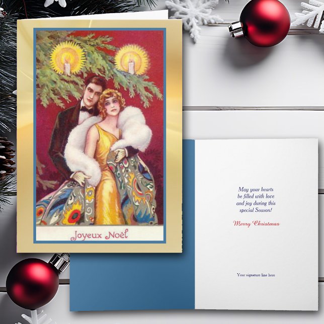 Retro Image Holiday Romance Christmas Card (Creator Uploaded)