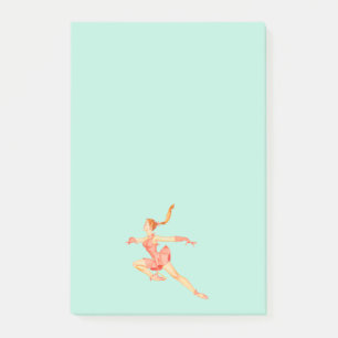 Retro Image of A Figure Skater In A Pink Outfit Post-it Notes