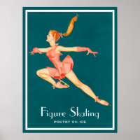 Retro Image of A Figure Skater In A Pink Outfit