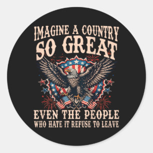 Retro Imagine A Country Great Even The People On Classic Round Sticker