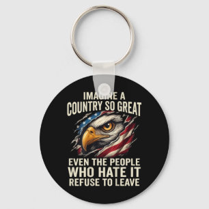 Retro Imagine A Country Great Even The People On Key Ring