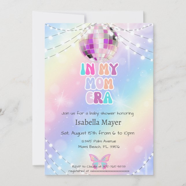 Retro In Her Mum Era Baby Shower Invitation (Front)