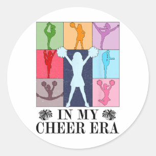 Retro In My Cheer Era Cheer Leader Cheerleading Gi Classic Round Sticker