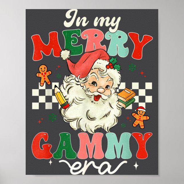 Retro In My Merry Gammy Era Christmas Decor Pajama (Front)