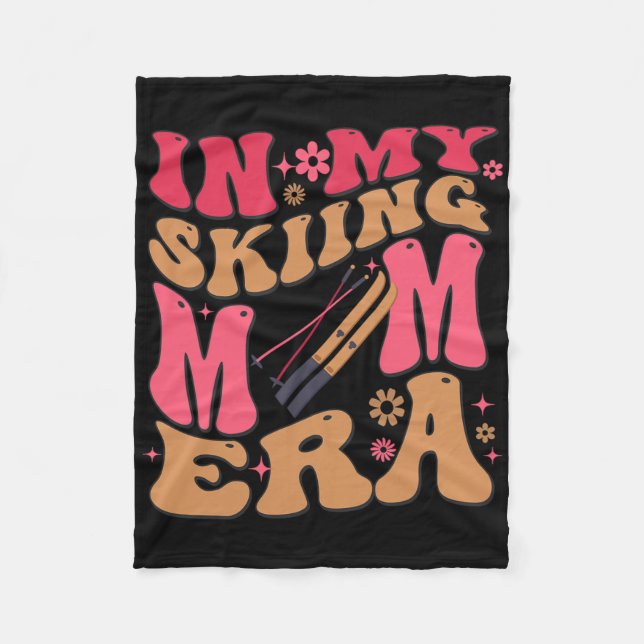 Retro In My Skiing Mum Era Mama Boy  Fleece Blanket (Front)