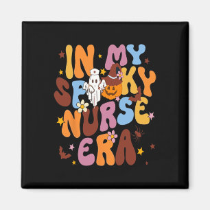 Retro In My Spooky Nurse Era Funny Spooky Nurse Ha Magnet
