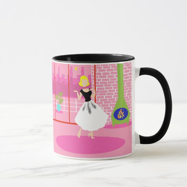 Retro In the Pink Ringer Mug (Right)
