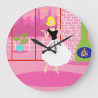 Retro In the Pink Round Acrylic Clock