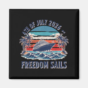 Retro Independence Day 4th of July 2026 Freedom Magnet