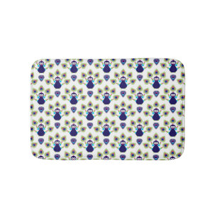 retro india exotic peacock bath mat