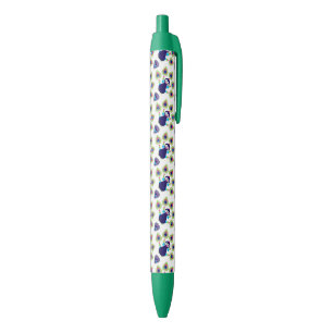 retro india exotic peacock black ink pen