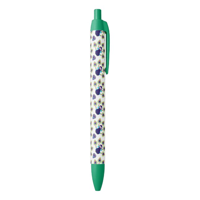 retro india exotic peacock black ink pen (Bottom (Vertical))