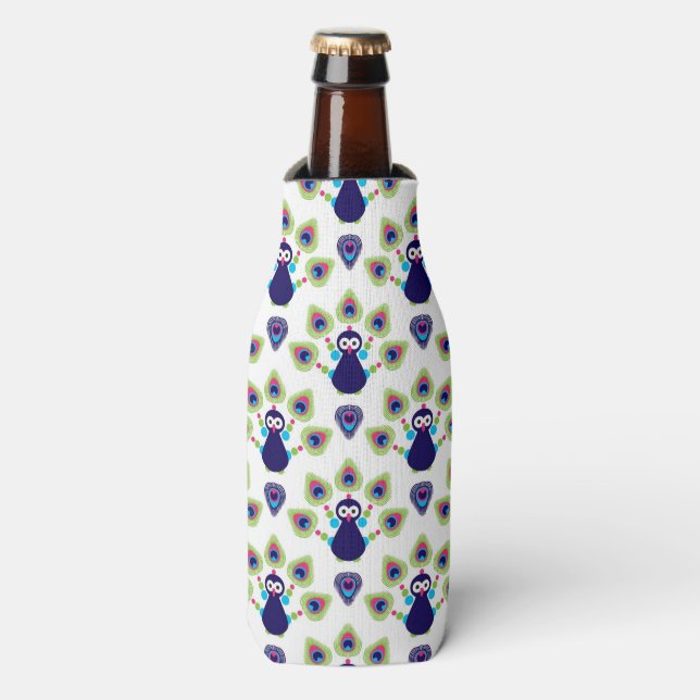 retro india exotic peacock bottle cooler (Bottle Front)
