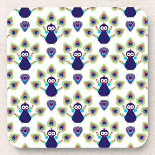 retro india exotic peacock coaster