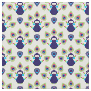 retro india exotic peacock fabric