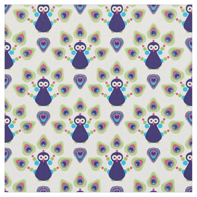 retro india exotic peacock fabric (Close Up)