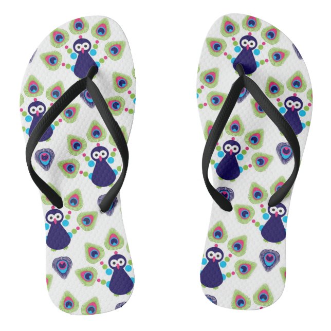 retro india exotic peacock jandals (Footbed)
