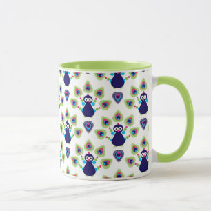 retro india exotic peacock mug