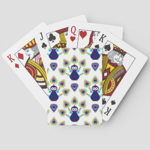 retro india exotic peacock playing cards