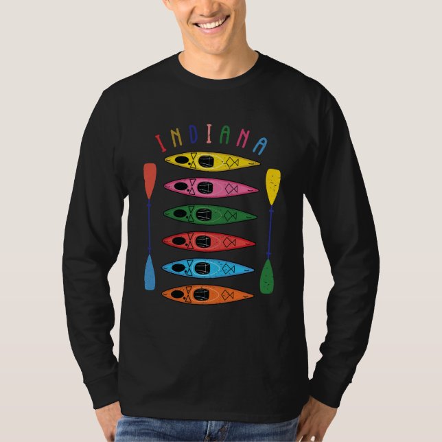 Retro Indiana Kayaking T-Shirt (Front)