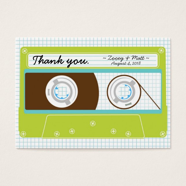 Retro Indie Mixtape Wedding Blue / Lime Green (Front)