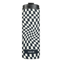 Retro Indigo White Chequered Personalised