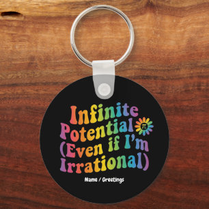 Retro Infinite Potential Irrational Pi Day Math Key Ring