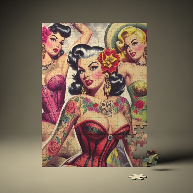 Retro Inked Girls Jigsaw Puzzle (Creator Uploaded)